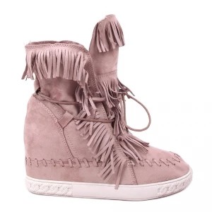 Zdjęcie produktu BM Zamszowe sneakersy z frędzlami Peggy Pink różowe