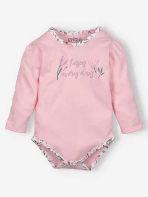 Zdjęcie produktu Body niemowlęce PINK FLOWERS z bawełny organicznej - różowe NINI