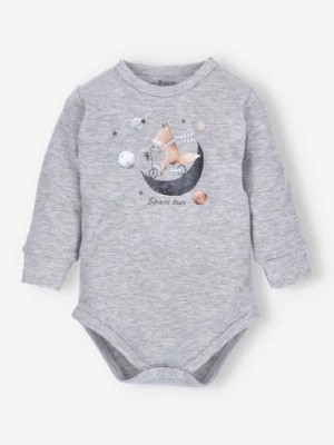 Zdjęcie produktu Body niemowlęce SPACE TOUR z bawełny organicznej dla chłopca - szare NINI