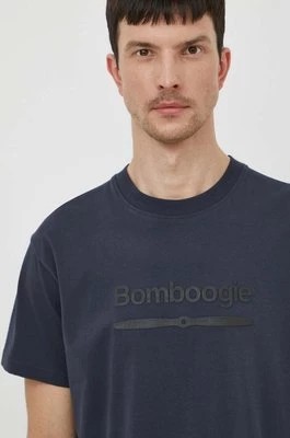 Zdjęcie produktu Bomboogie t-shirt bawełniany męski kolor niebieski z nadrukiem TM8552TJIN4