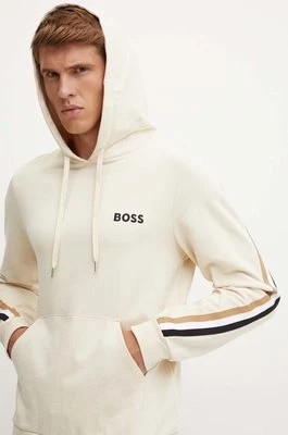 Zdjęcie produktu BOSS bluza bawełniana męska kolor beżowy z kapturem wzorzysta 50521884