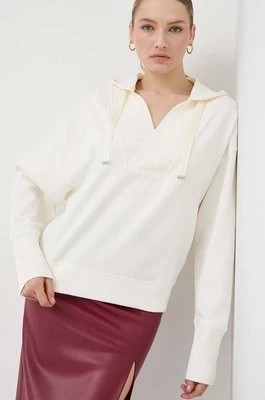 Zdjęcie produktu BOSS bluza damska kolor beżowy z kapturem gładka