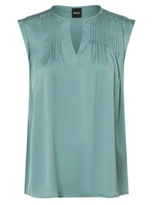 Zdjęcie produktu BOSS Bluzka damska z mieszanki jedwabiu Kobiety Jedwab niebieski|zielony jednolity,