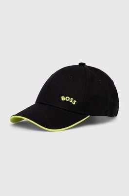 Zdjęcie produktu BOSS czapka z daszkiem bawełniana BOSS GREEN kolor czarny z nadrukiem