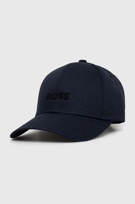 Zdjęcie produktu BOSS czapka z daszkiem bawełniana kolor granatowy z aplikacją 50519889