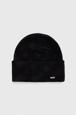 Zdjęcie produktu BOSS czapka z domieszką wełny kolor czarny