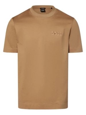 Zdjęcie produktu BOSS Koszulka męska - Tiburt 432 Mężczyźni Bawełna brązowy jednolity,