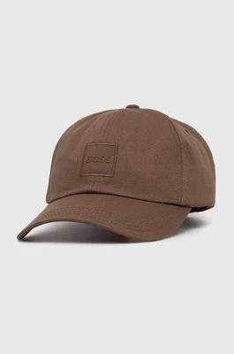 Zdjęcie produktu Boss Orange czapka z daszkiem bawełniana kolor brązowy z aplikacją 50518813