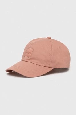 Zdjęcie produktu Boss Orange czapka z daszkiem bawełniana kolor różowy z aplikacją