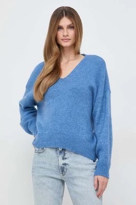 Zdjęcie produktu Boss Orange sweter wełniany damski kolor niebieski