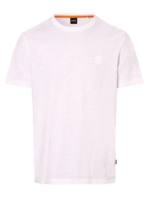 Zdjęcie produktu BOSS Orange T-shirt męski Mężczyźni Bawełna biały jednolity,