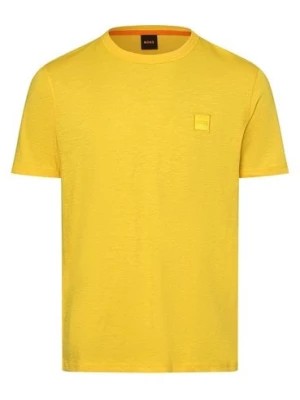 Zdjęcie produktu BOSS Orange T-shirt męski Mężczyźni Bawełna żółty jednolity,