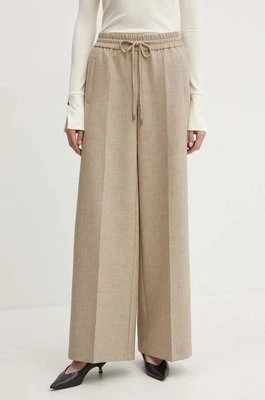 Zdjęcie produktu BOSS spodnie damskie kolor beżowy dzwony high waist 50518871
