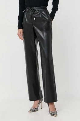 Zdjęcie produktu BOSS spodnie damskie kolor czarny proste high waist