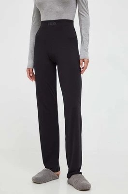 Zdjęcie produktu BOSS spodnie lounge kolor czarny proste high waist