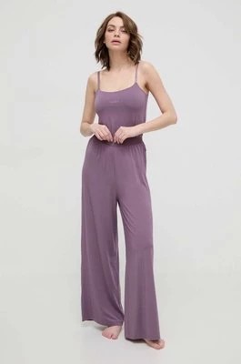 Zdjęcie produktu BOSS spodnie lounge kolor fioletowy proste high waist 50515585