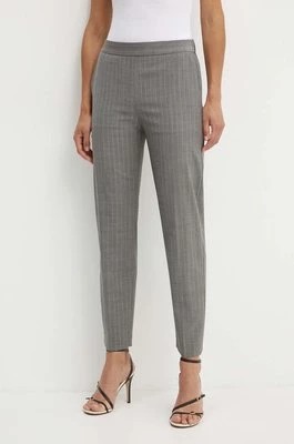 Zdjęcie produktu BOSS spodnie wełniane kolor szary fason cygaretki high waist 50525865