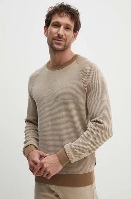 Zdjęcie produktu BOSS sweter wełniany męski kolor beżowy lekki 50519616