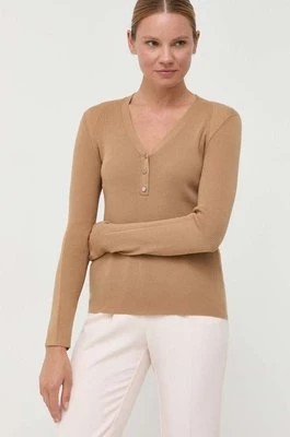 Zdjęcie produktu BOSS sweter z domieszką wełny damski kolor beżowy lekki