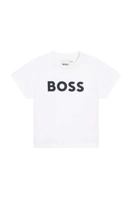 Zdjęcie produktu BOSS t-shirt bawełniany dziecięcy kolor biały z nadrukiem