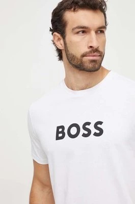 Zdjęcie produktu BOSS t-shirt bawełniany męski kolor biały z nadrukiem
