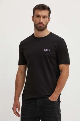 Zdjęcie produktu BOSS t-shirt bawełniany męski kolor czarny z nadrukiem 50521209