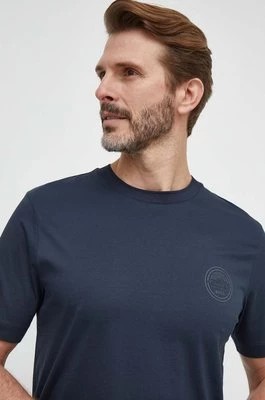 Zdjęcie produktu BOSS t-shirt bawełniany męski kolor granatowy z nadrukiem 50507787