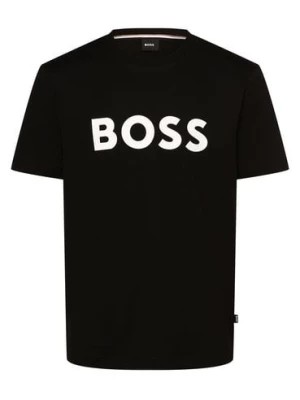 Zdjęcie produktu BOSS T-shirt męski Mężczyźni Bawełna czarny jednolity,