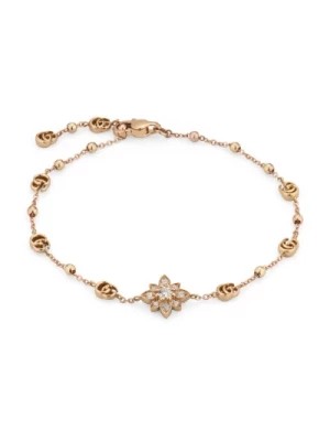 Zdjęcie produktu Bransoletka Flora z różowego złota 18kt i diamentów Gucci