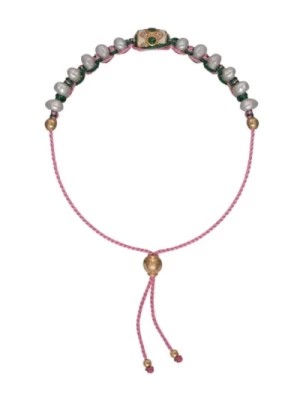 Zdjęcie produktu Bransoletka Orishas z zielonym i różowym sznurkiem Dorothée Sausset