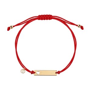 Zdjęcie produktu Bransoletka srebrna pozłacana na czerwonym sznurku - serce - Mini Mini - Biżuteria YES