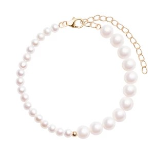 Zdjęcie produktu Bransoletka srebrna pozłacana z pereł - Pearls Pearls - Biżuteria YES