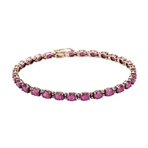 Zdjęcie produktu Bransoletka tenisowa złota z rubinami i diamentami - Kolekcja Wiktoriańska Wiktoriańska - Biżuteria YES