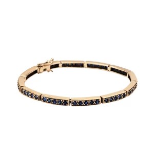 Zdjęcie produktu Bransoletka tenisowa złota z szafirami - Kolekcja Wiktoriańska Wiktoriańska - Biżuteria YES
