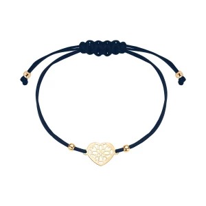 Zdjęcie produktu Bransoletka złota na sznurku - serce Biżuteria YES