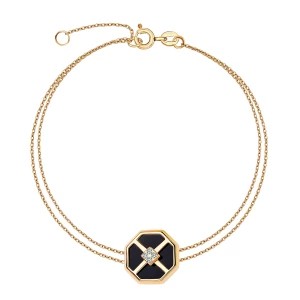 Zdjęcie produktu Bransoletka złota z onyksem i cyrkoniami - Art Deco Art Deco - Biżuteria YES