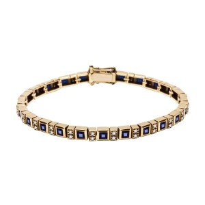 Zdjęcie produktu Bransoletka złota z szafirami i diamentami - Kolekcja Wiktoriańska Wiktoriańska - Biżuteria YES