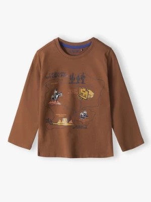 Zdjęcie produktu Brązowa bluzka chłopięca bawełniana z nadrukiem 5.10.15.
