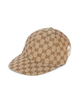 Zdjęcie produktu Brązowa czapka z nadrukiem logo Gucci