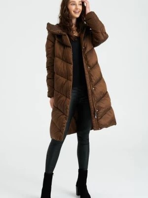Zdjęcie produktu Brązowa pikowana kurtka damska zimowa Greenpoint