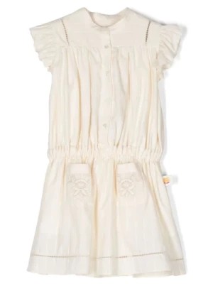 Zdjęcie produktu Brązowa sukienka bez rękawów w paski z falbanami Etro
