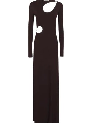 Zdjęcie produktu Brązowa Sukienka z Wycięciami Victoria Beckham