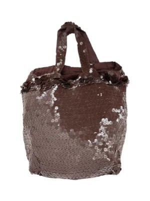 Zdjęcie produktu Brązowa torba damska z cekinami P.a.r.o.s.h.