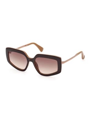 Zdjęcie produktu Brązowe Kwadratowe Okulary Przeciwsłoneczne dla Kobiet Max Mara