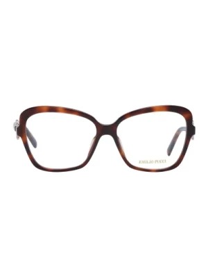 Zdjęcie produktu Brązowe Okulary Optyczne Motylkowe Emilio Pucci