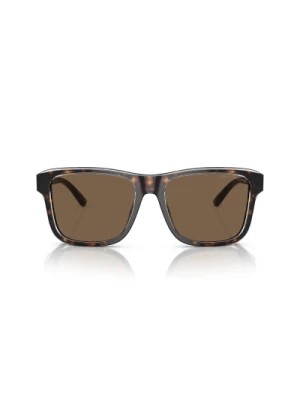 Zdjęcie produktu Brązowe okulary przeciwsłoneczne w kształcie poduszki z ciemnymi soczewkami Emporio Armani