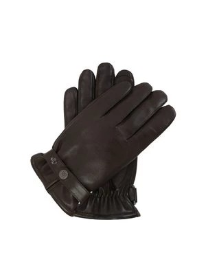 Zdjęcie produktu Brązowe skórzane rękawiczki męskie z regulowanym paskiem Kazar
