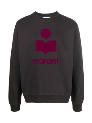 Zdjęcie produktu Brązowy Sweter z Fioletowym Nadrukiem Logo Isabel Marant