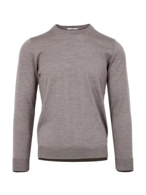 Zdjęcie produktu Brązowy Sweter z Wełny, O-neck, Długie Rękawy Paolo Pecora