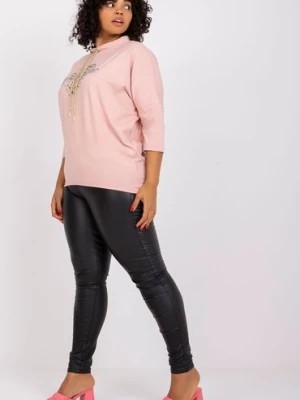 Zdjęcie produktu Brudnoróżowa bluzka plus size bawełniana Aileen RELEVANCE